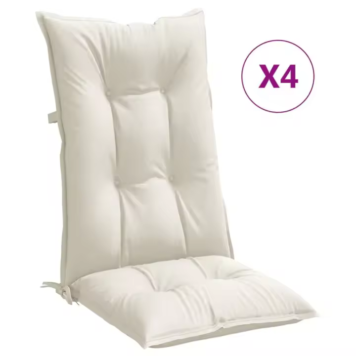 Fundas Silla respaldo High 4 UDS Cream Canvas melange 120x50x7cm - 1