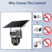 Cámara Solar 4G Con 3 Lentes 12MP Batería Integrada Visión Nocturna 6K Resistente Al Agua Para Seguridad Doméstica Exterior Con Almacenamiento Interno De 128G - details 2