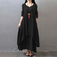 Vestido Blanco De Moda De Verano Para Mujer Tejido Suave Manga Larga Suéter Elegante Con Bolsillo Estilo Casual Longitud Hasta La Rodilla - details 14