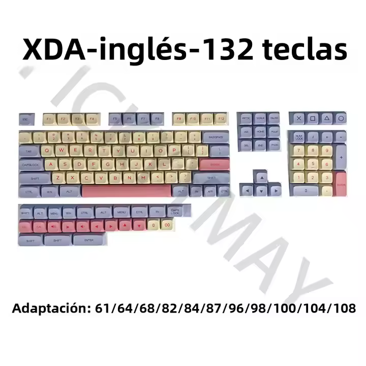 Keycaps PBT Diseño DYE-SUB DSA Perfil Para Teclado Mecánico Cherry Personalizado Minimalista Colorido Adecuado Para Switches MX - 1