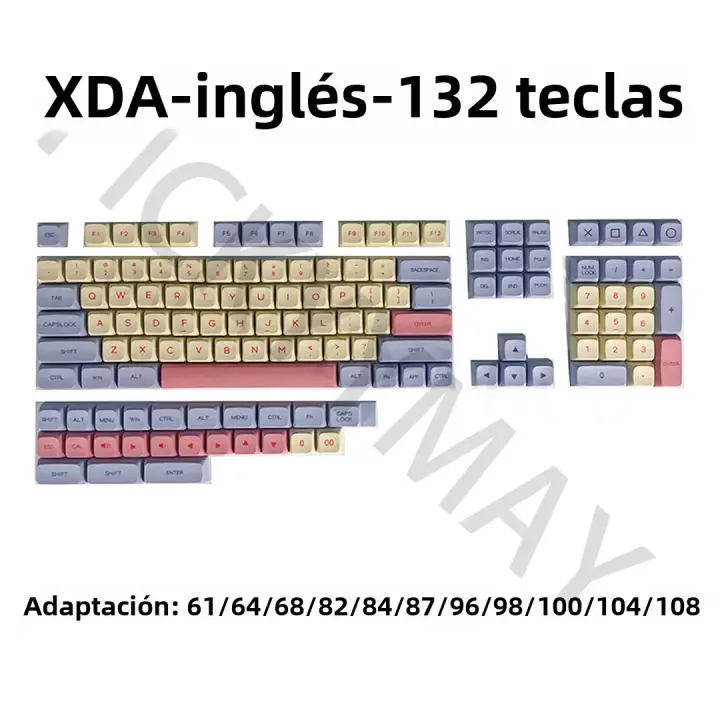 Keycaps PBT Diseño DYE-SUB DSA Perfil Para Teclado Mecánico Cherry Personalizado Minimalista Colorido Adecuado Para Switches MX - 1