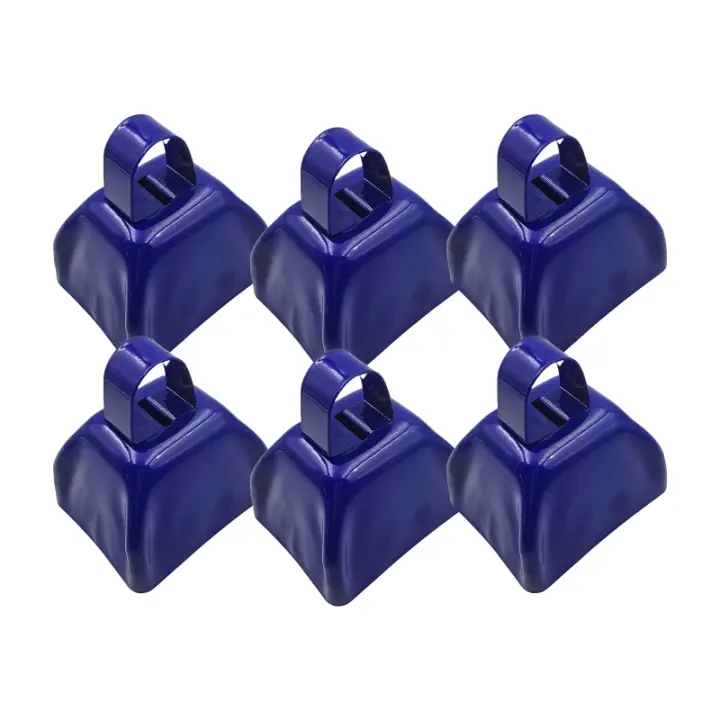 6 Pack Campanas De Vaca De 3 Pulgadas Metal Sonido Para Eventos Deportivos Pequeñas Campanas Para Juegos De Fútbol Aplauso - 1