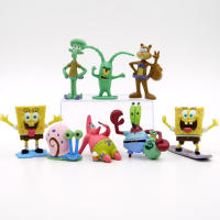 Figuras De Acción SpongeBob Para Niños Juguete De Bob Esponja Cangrejo Jefe Patricio Decoración De Pecera Bandai PVC 3.5-14.5cm - details 15