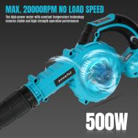 Soplador de hojas y aspirador inalámbrico 2 en 1, 21V, 500W, 20000RPM, Pantalla de potencia, 5 niveles de ajuste, Secador de pelo portátil recargable Pequeño para batería Makita de 18V (sin batería ni cargadores) - details 6
