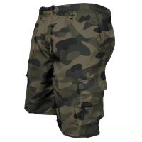 Shorts Militar Para Hombre Estilo Casual Verano Cargador Diseño Holgad Con Varios Bolsillos Cintura Elástica Talla Media - details 2