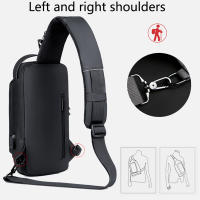 Bolsa De Pecho Para Hombre Antirrobo Casual Deportiva Pequeña Bandolera Motociclista Trendy Material Oxford Cierre De Cremallera - details 1