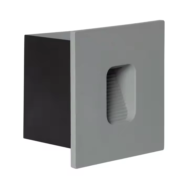 Ledkia Baliza Exterior LED 2W Empotrable Pared Cuadrado Gris Grasset 2700K Blanco Cálido - 1