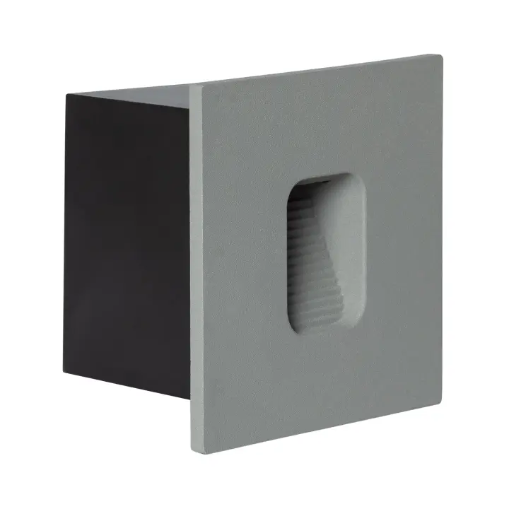 Ledkia Baliza Exterior LED 2W Empotrable Pared Cuadrado Gris Grasset 2700K Blanco Cálido - 1