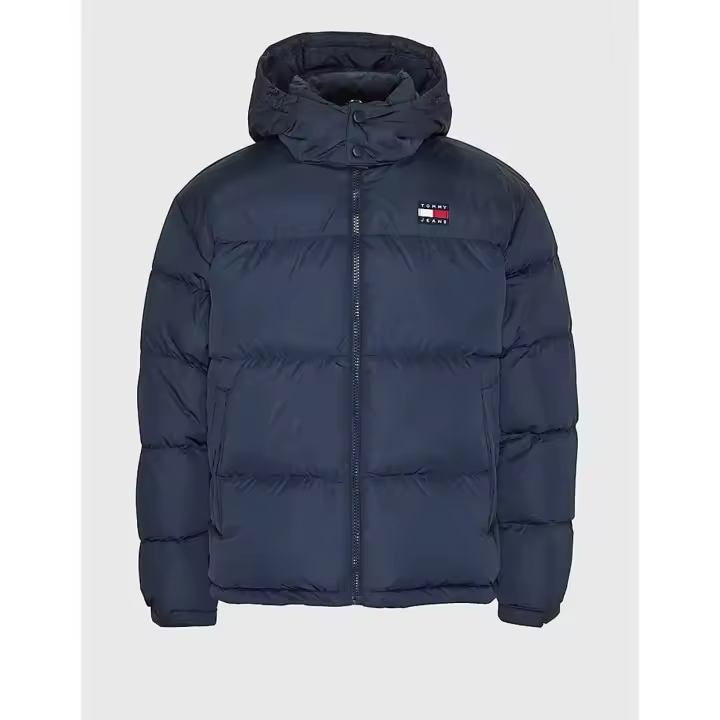 Anorak  Tommy Jeans Alaska De Plumas Con Capucha Azul Marino Hombre - 1
