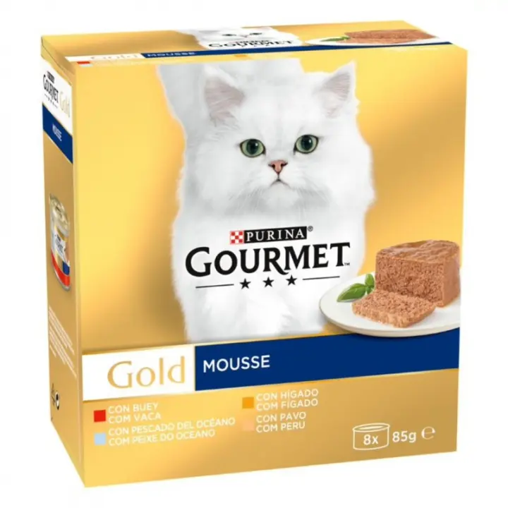 Gourmet Gold Mousse Surtido Multipack. Pack de 8 latas - Comida húmeda para gatos sabores surtidos - 1