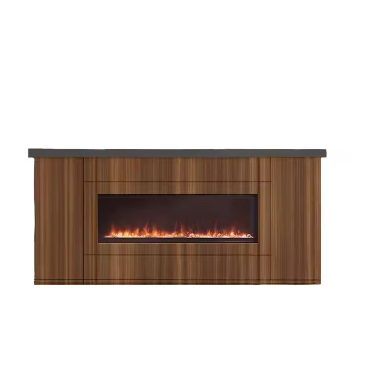Mueble Sened Desio 108 Sophisticado Mueble De Madera Con Chimenea Electrica Integrada 1500W Mando a Distancia Diseno Elegante Fabricado a Mano - 1