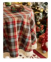 Mantel Red Verde Cuadrado Estilo Retro Americano Lujo Para Fiestas Y Navidad Decoración Hogar Tela De Manta Antideslizante Y Acolchada - details 7