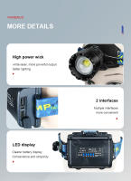 Linterna Frontal LED Super Brillante 1200W IPX6 Impermeable Para Camping Y Senderismo Lámpara De Trabajo Al Aire Libre Con Batería 18650 - details 13