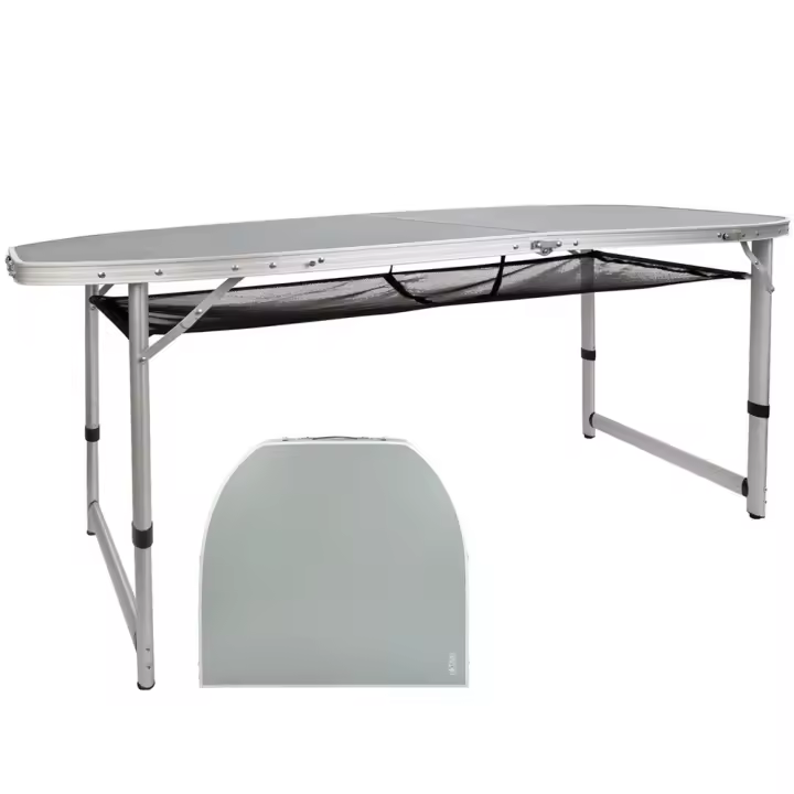 Mesa de camping plegable aluminio + madera 149X80X59/66/71.5cm (Color Baby 52866) - 1