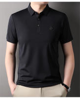 Camisa Polo De Verano Para Hombre Seda Suave Transpirable Manga Corta Bordada Estilo Coreano Moda Casual Camiseta De Cuello Redondo - details 14