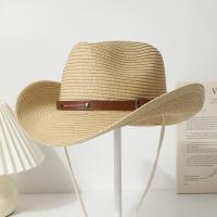 Sombrero De Vaquero Estilo Jazz Amplio Para Hombres Y Mujeres Proteccion Solar Para La Playa Y Verano Con Cuerda De Viento - details 1