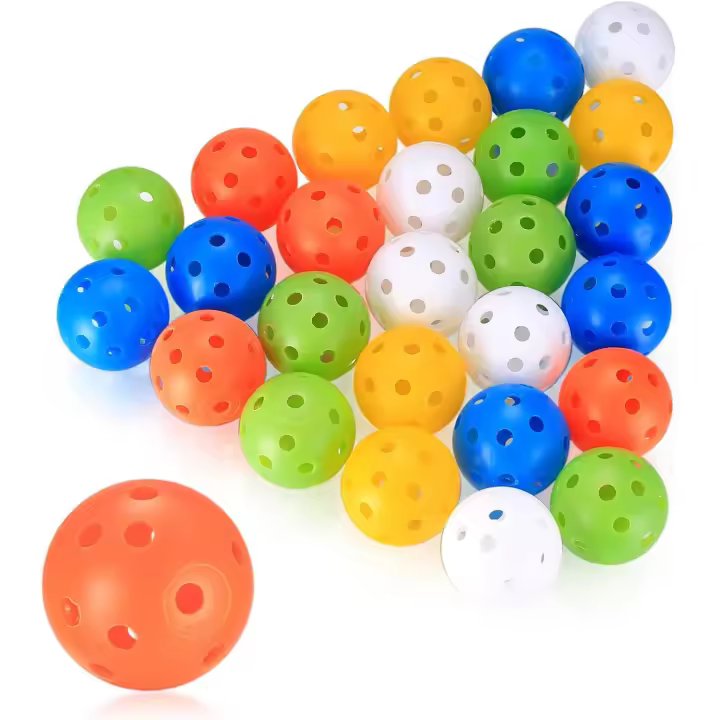 28 Piezas Pelotas de Práctica de Golf, Pelotas de Golf de Práctica Hueca con Flujo de Aire, Pelotas de Golf Plástico 40 mm para Practicar Swing, Campo de Práctica de Golf Aire Libre - 1