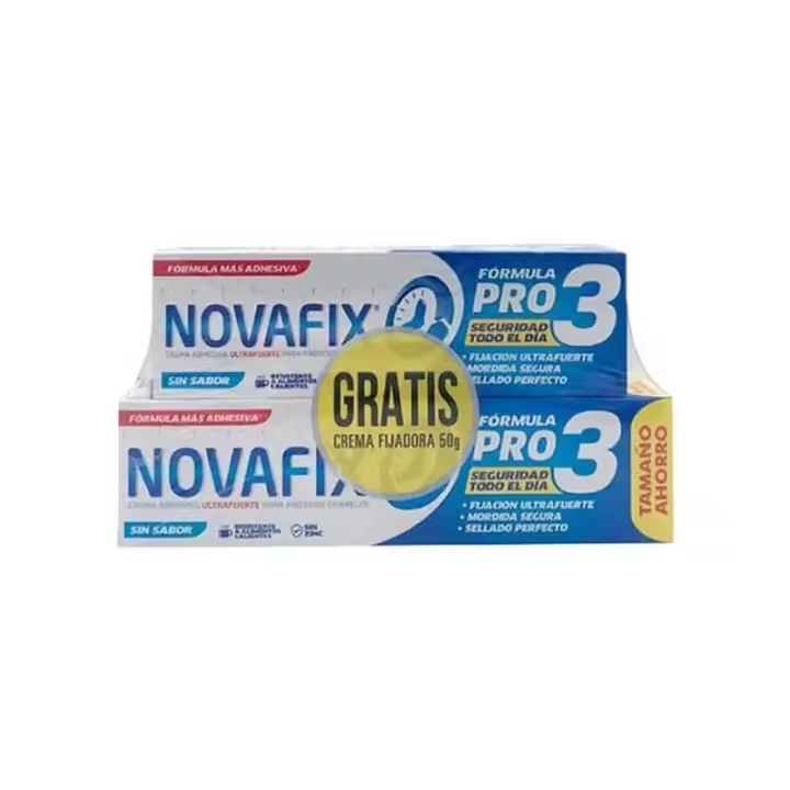 Crema Fijadora Novafix Pro3 Sin Sabor 70g + Regalo 50g - 1