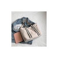 Bolsas para las mujeres, nuevo estilo, simple campus deportes bolsa de lona, bolso mano, casual gran capacidad, negro - details 3