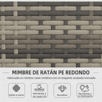 Outsunny Conjunto de Jardín de Ratán Sintético Juego de 4 Piezas Muebles de Jardín con 2 Sillones 1 Sofá de 2 Plazas y 1 Mesa de Centro de Tablero de Vidrio para Patio Gris - details 3