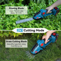 Cortasetos eléctrico 2 en 1, podadora de mano inalámbrica, tijeras de podar, arbusto, cortacésped, herramientas de jardín, 35 ° para batería Makita de 18V - details 0