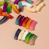 Tubo De Bambú De Acrílico Color Crema 15 Piezas 11mm Resina Perla Gorda Para DIY Pulseras Collares Joyería Accesorios - details 9