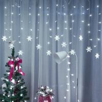 Decoración De Navidad Luces De Jardín Con Forma De Copo De Nieve Cortina De Ventana Guirnalda LED Icicle Luz Faeira Flashing 8 Modos Enchufe EU Año Nuevo 2025 - details 5