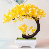 Arbolito De Bonsái Artificial En Maceta Simulación Planta Artificial Para Decoración De Escritorio Y Hogar Material Plástico - details 2