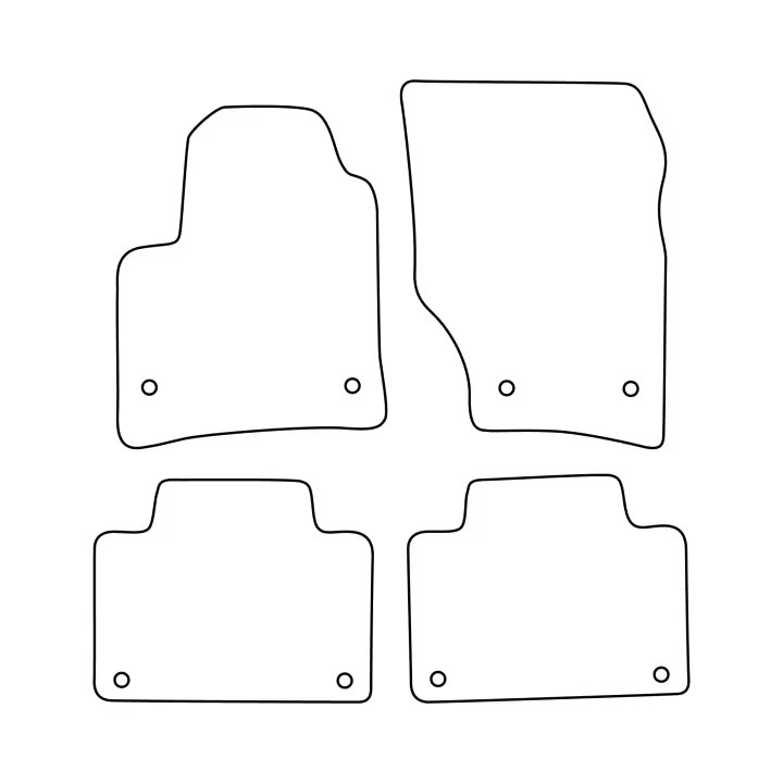 Juego de alfombrillas de terciopelo para Porsche Cayenne I 2002-2010 - acabado negro - 1