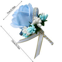 Broche De Silken Artificial Para Mujer Y Hombre Corsé De Mano Flor De Boda Decoración De Fiesta Para Novio Y Novia - details 14