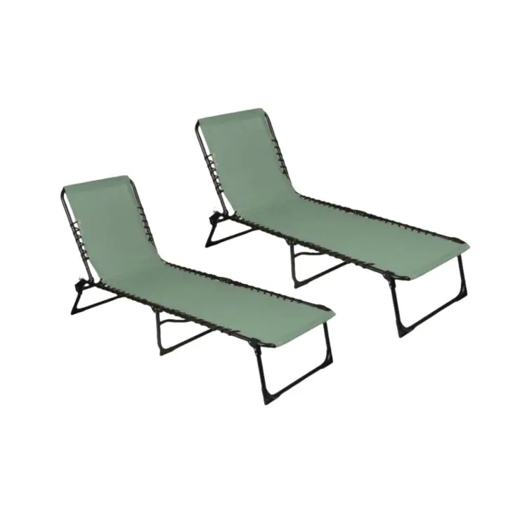 Set 2 Tumbona Hamaca Plegable para Playa, Jardín, Terraza  - Silla Hamaca Multiposiciones de Metal - 3 Posiciones - Ideal para Jardín, Terraza, Playa - 1