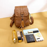 Bolso De Hombro De Cuero PU Con Borla Moda Para Mujer Bolsa Bandolera Casual Con Bolsillo Para Teléfono Móvil - details 18