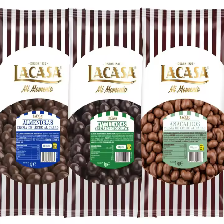 Lacasa Mi Momento pack 3kg bolas: Almendra con chocolate con leche ,Anacardo leche ,Avellana con chocolate Negro - 1