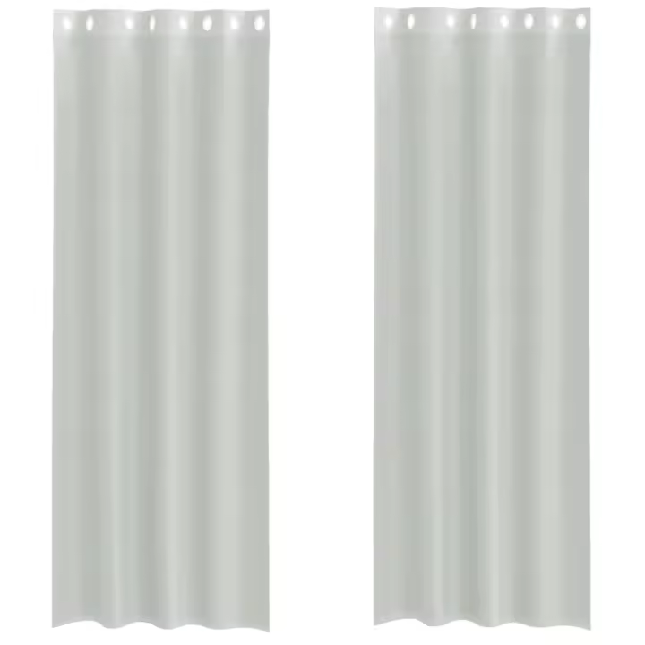 vidaXL Cortinas de gasa con ojales 2 uds gris claro 140x260 cm - 1