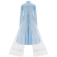 Vestido De Princesa Elsa Azul Con Manga Larga Y Cinturón Decorativo Vestido De Tule Para Niñas Fiesta De Cumpleaños Estilo Europeo Y Americano - details 3
