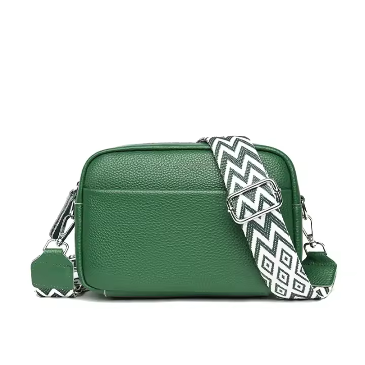Bolso de hombre de Piel De Vaca para Mujer, Bolso Cruzado de color Liso, Lujo, 2025 - 1