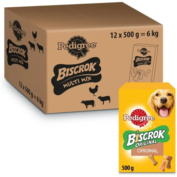 Pedigree Biscrok Galletas para Perro de 3 Sabores (Pack de 12 x 500g) - 1