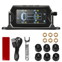 Sistema De Monitoreo De Presión De Neumáticos Para Coche RV Camión Con 6 Sensores Externos 180° Ajustable Bracket Impermeable TPMS Wireless - details 13