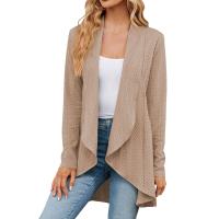 Chaqueta Abierta Delantera Para Mujer Casual De Manga Larga Ligera Tejida Suave Suéter Otoño Invierno Solido Estilo Calle - details 7