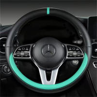 Cubierta De Volante Universal De Cuero Completo Tamaño 37-38cm Transpirable Antideslizante Accesorios De Decoración Para Coche - details 1