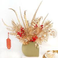 1/3/5Pcs Bouquet De Flores Artificiales Doradas Para Decoración De Hogar Navidad Año Nuevo Fiesta De Cumpleaños DIY Adornos Para Vaso Accesorio De Plantas - details 7