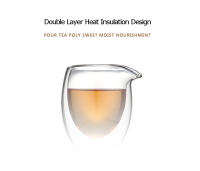 Taza De Té Chino Arshen Hecha a Mano 200ml De Vidrio Resistente Al Calor Con Doble Capa Para Café Y Té Con Aislamiento De Calor - details 7