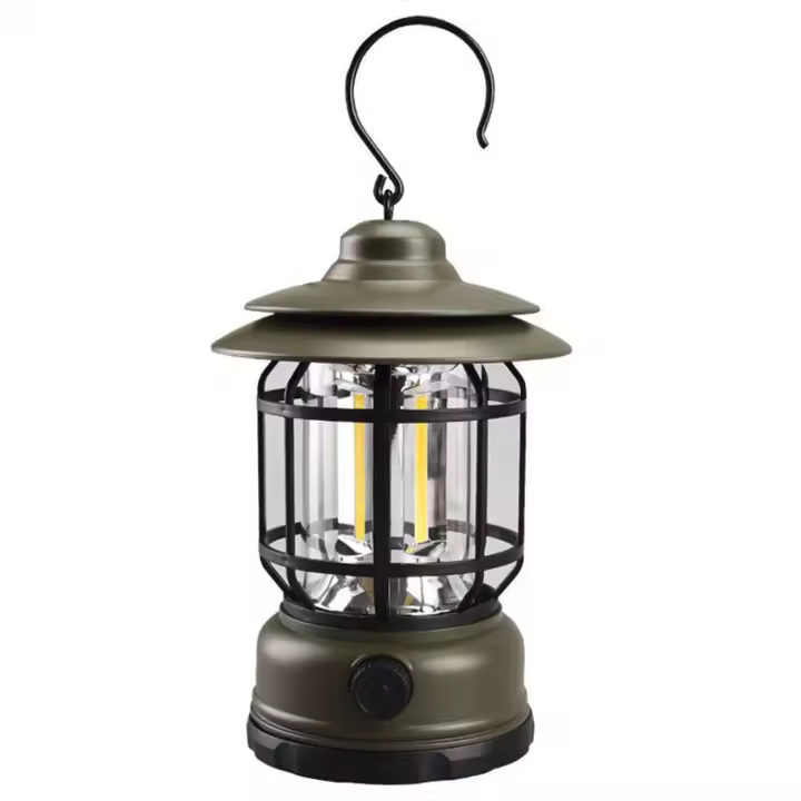 Luces LED multición para acampar al Aire Libre, con amortiguación continua, Luces de Ambiente retro, recargable por USB, Luces de Emergencia para Tienda de campaña, iluminación impermeable (Negaras) - 1