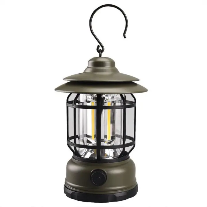 Luces LED multición para acampar al Aire Libre, con amortiguación continua, Luces de Ambiente retro, recargable por USB, Luces de Emergencia para Tienda de campaña, iluminación impermeable (Negaras) - 1