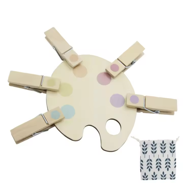 Juguete Educativo Montessori Mini De Madera Para Niños Juego De Aritmética Visual Y Sensorial De Colores Juego De Clip De Entrenamiento De Motricidad Finas Y Aprendizaje De Colores - 1