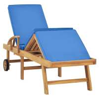 vidaXL Tumbona con cojín madera maciza de teca Crema, Gris oscuro, Verde Sillas de Exterior Ideal para jardín, playa, piscina, terraza Tumbona Piscina Tumbonas Playa Tumbonas Jardín Exterior - details 2