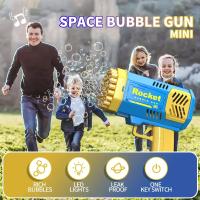 Máquina de burbujas para niños con 40 agujeros y luz LED: pistola de burbujas eléctrica portátil para fiestas al aire libre, cumpleaños, niños y niñas (pilas no incluidas), regalos para fiestas infantiles, juguetes coloridos. - details 6