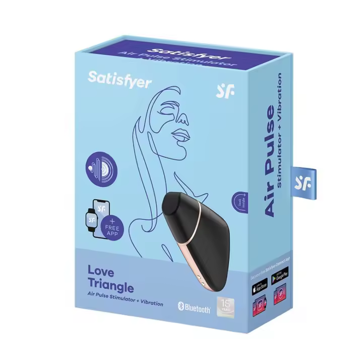 SATISFYER LOVE TRIANGLE ESTIMULADOR NEGRO NEGRO CON BLUETOOTH - 1