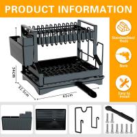 Escurridor de cubiertos, escurridor de cubiertos de acero inoxidable, escurridor de cubiertos de cocina con cesta para cubierto,soporte de esponja para fregadero de cocina - details 1