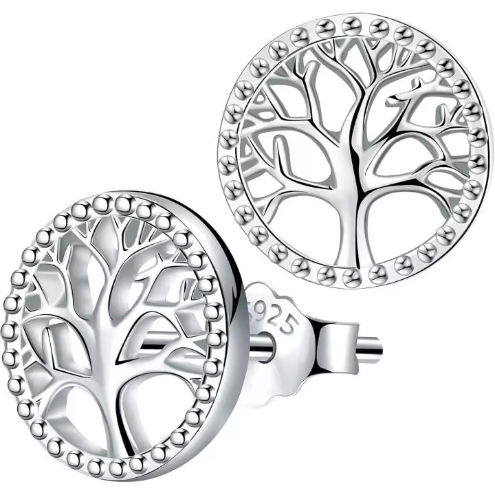 Lydreewam Pendientes Árbol de la Vida para Mujer Plata de ley 925 para Día de la Madre Cumpleaños  style 2 - 1
